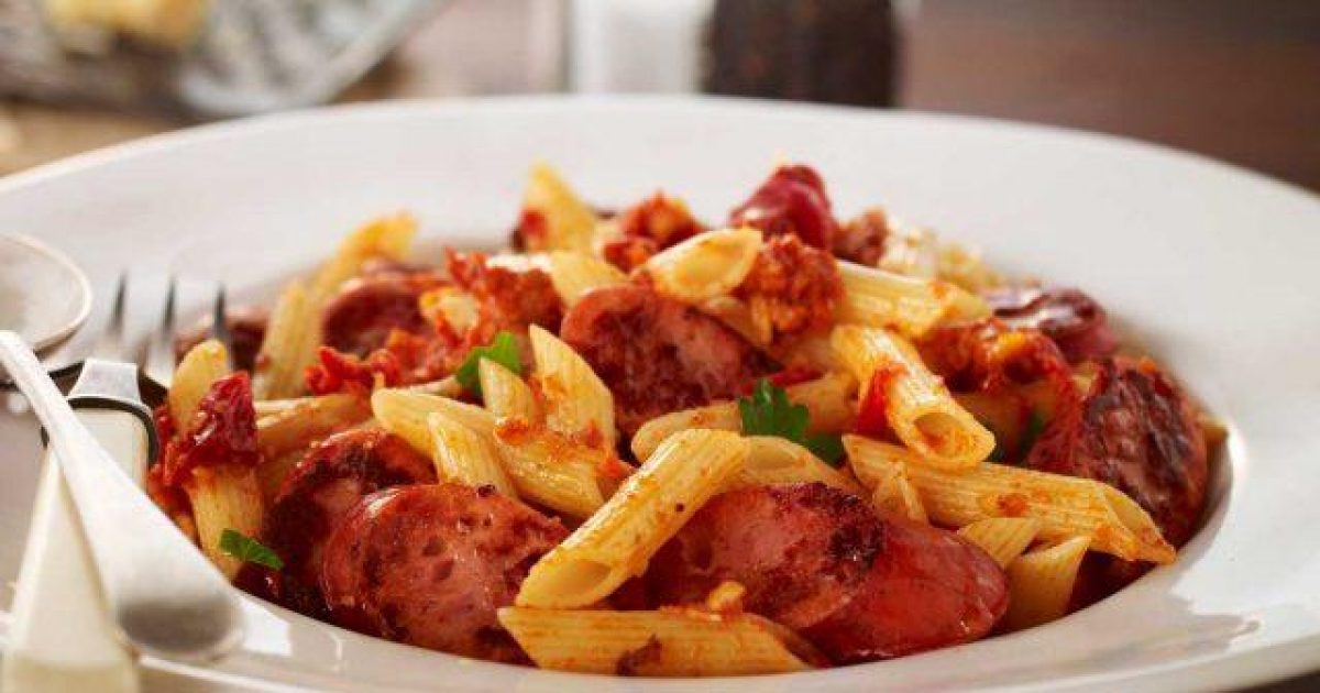 Kransky Sausage Pasta with Tomato & Chili Pesto - Ziggys