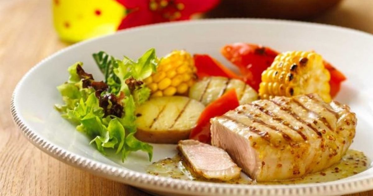 Grilled Pork Loin Steak with Apple Mustard & Mint - Ziggys