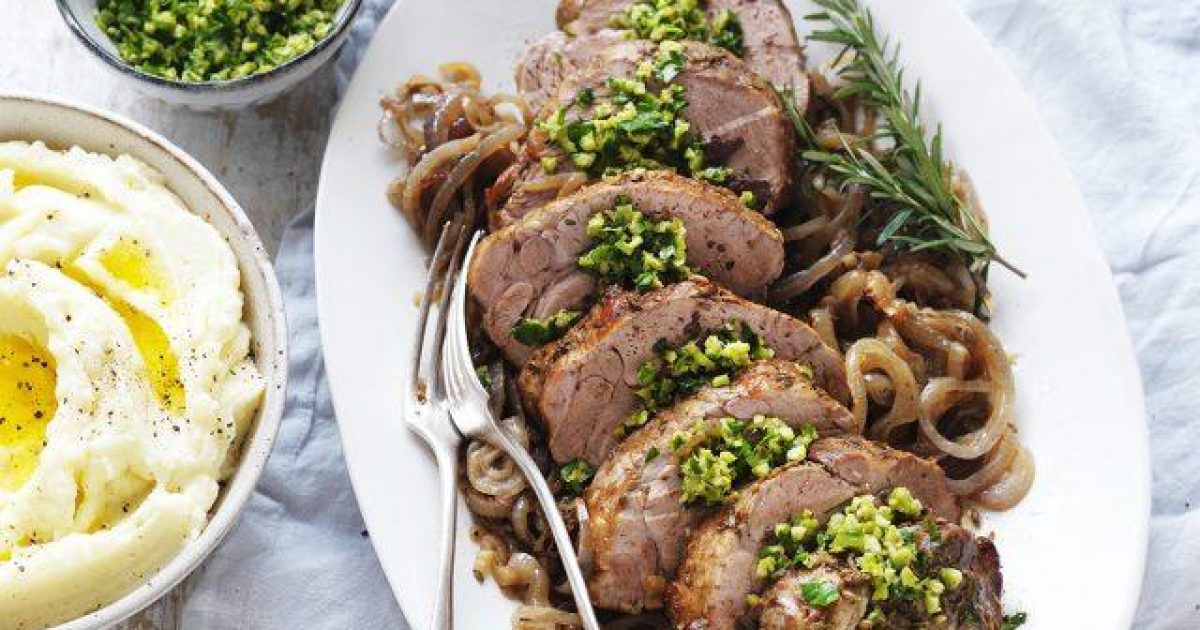 Slow Cooked Pork Scotch Roast with Green Olive Gremolata Ziggys