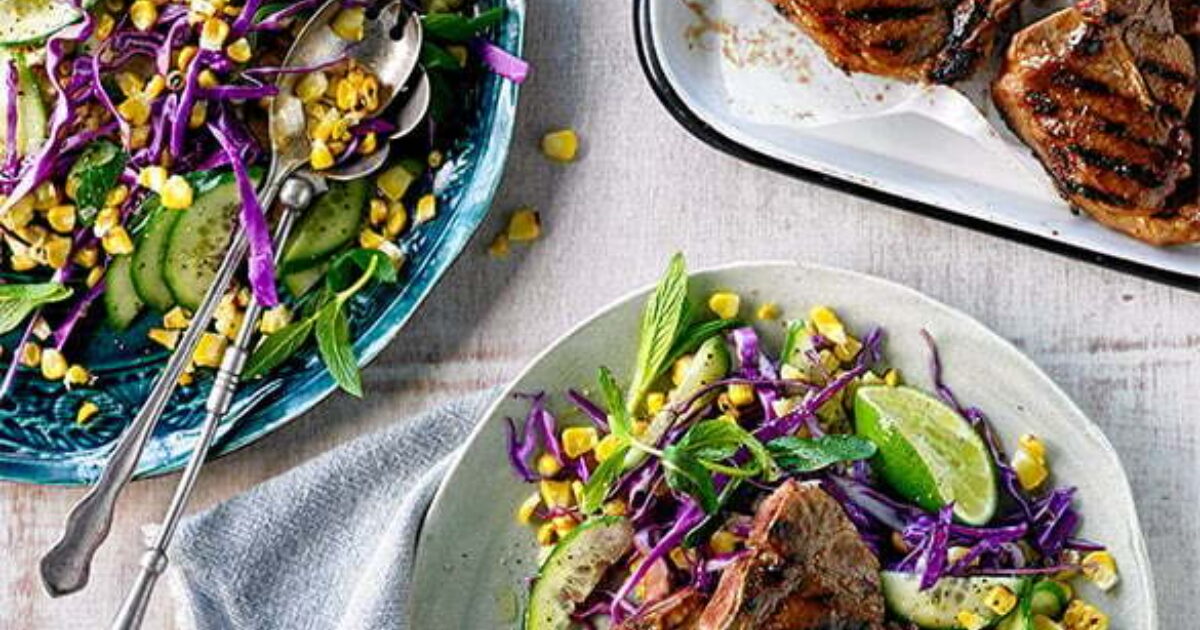 Thai-glazed lamb loin chops with sweetcorn slaw copy - Ziggys