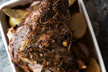 Classic Roast Leg of Lamb with Crispy Potatoes & Mint Sauce
