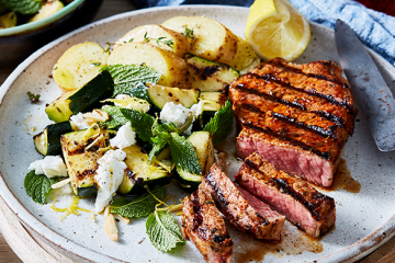 Harissa Porterhouse with Chargrilled Zucchini